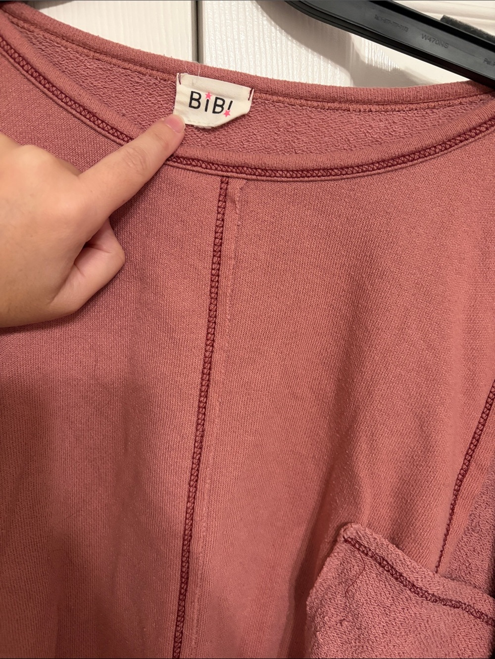 BiBi Washed Rose Oversized Pocket Pullover - Picture 2 of 2